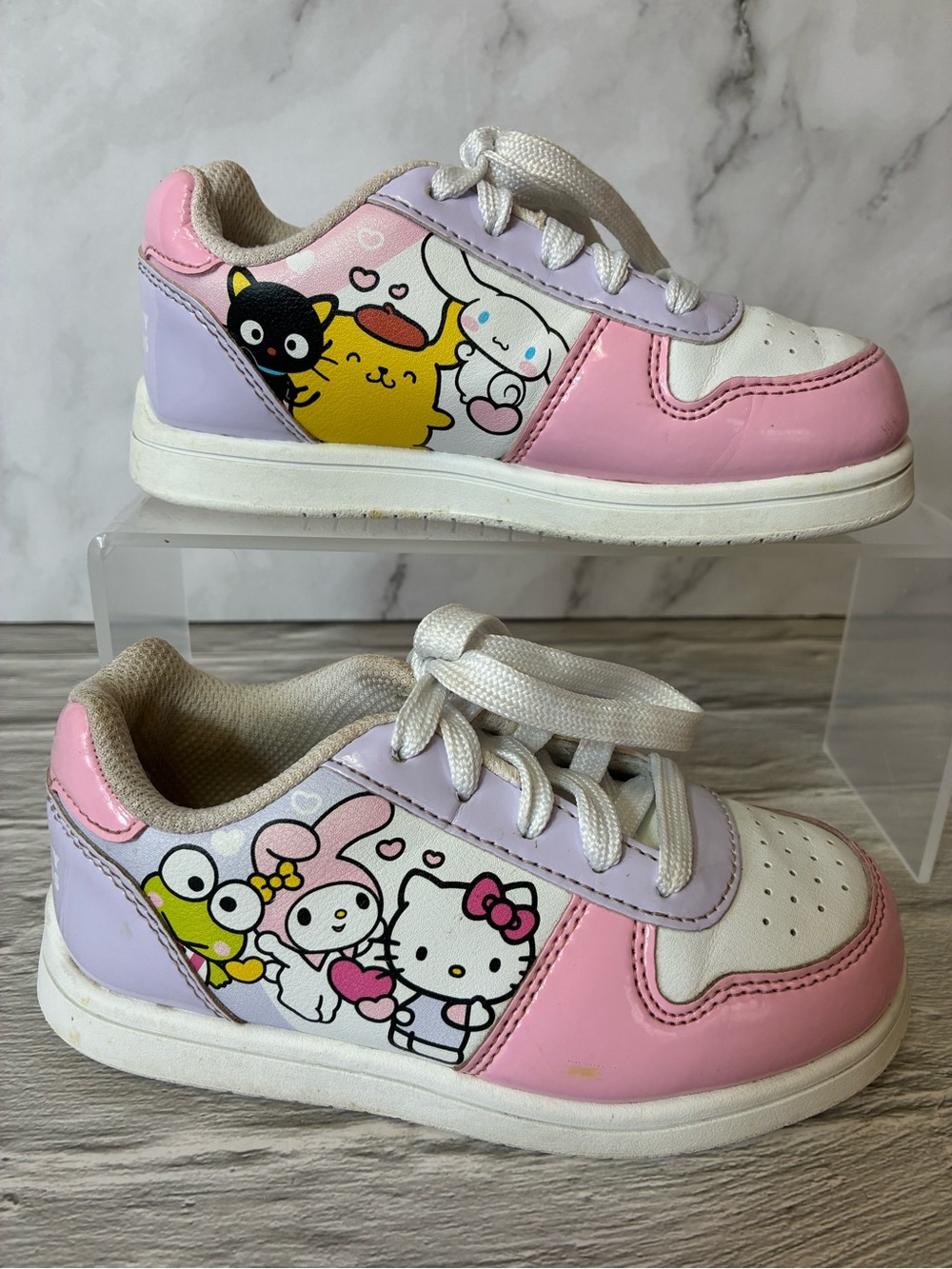 Hello Kitty and Friends Pink & White Low-Top Kids Sneakers Size 11